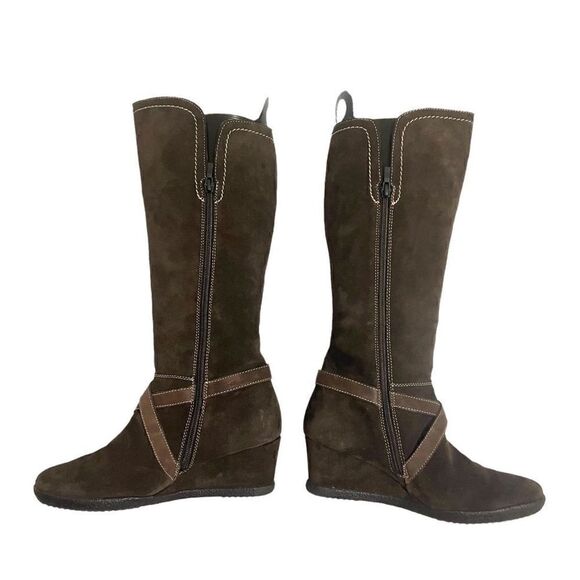 GEOX Size 8.5US Respira 38.5EU Brown Suede Wedge Boot - Picture 8 of 10